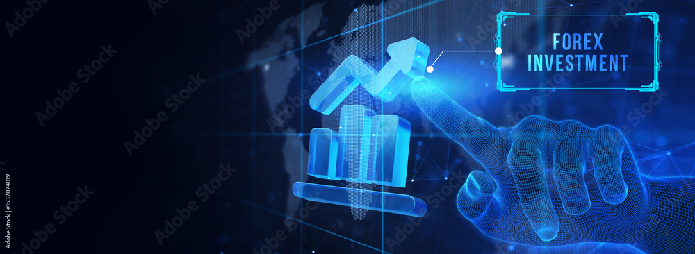 Fototapeta premium Online trading, Forex, Investment and financial market concept. 3d illustration