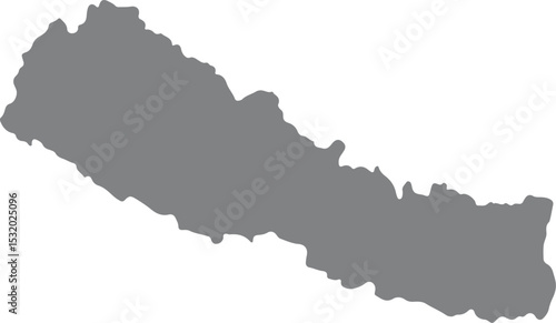 Nepal map silhouette design vector art illustration isolated on transparent background.