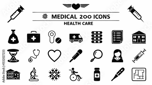 Medical vector icon set for web and business design