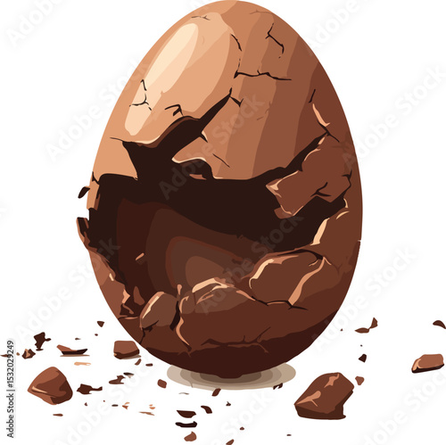 vector illustration of a chocolate egg