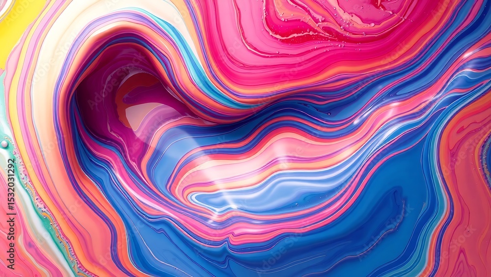 Obraz premium Vibrant Swirling Paint Abstract Art Colorful Fluid Design