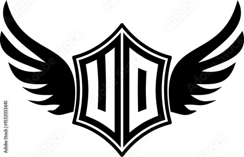 UO logo emblem with winged and shield template