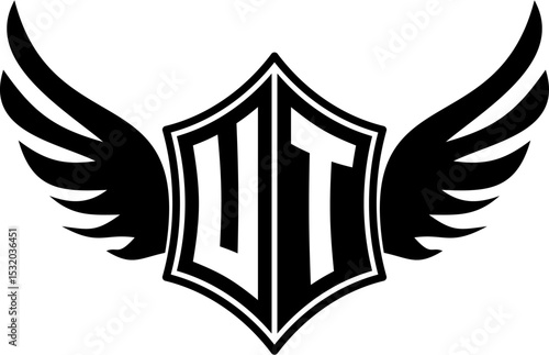 UT logo emblem with winged and shield template