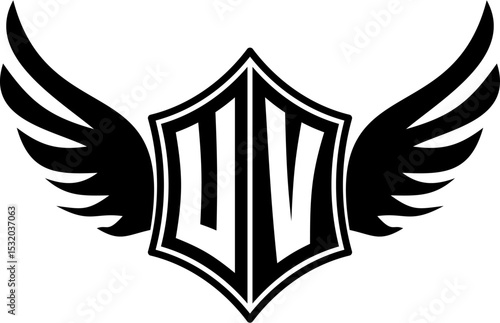 UV logo emblem with winged and shield template