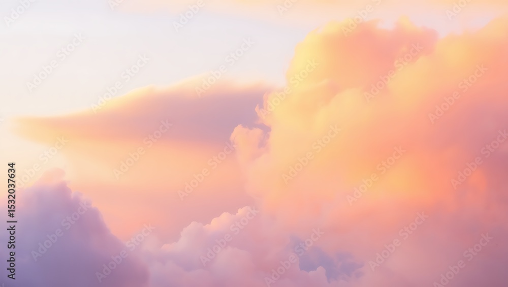 Naklejka premium Pastel Sunset Clouds Dreamy Sky