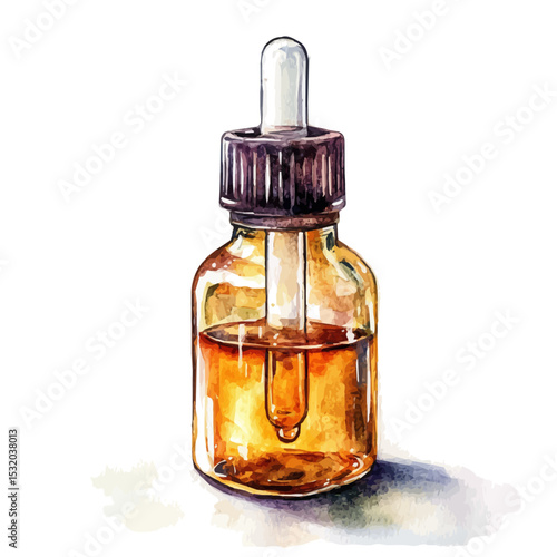 Serum, watercolor illustration vector, isolated on a white background.