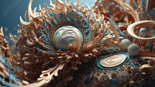 Wallpaper Mural Minimal 3D Structure of Linked Spheres Torontodigital.ca