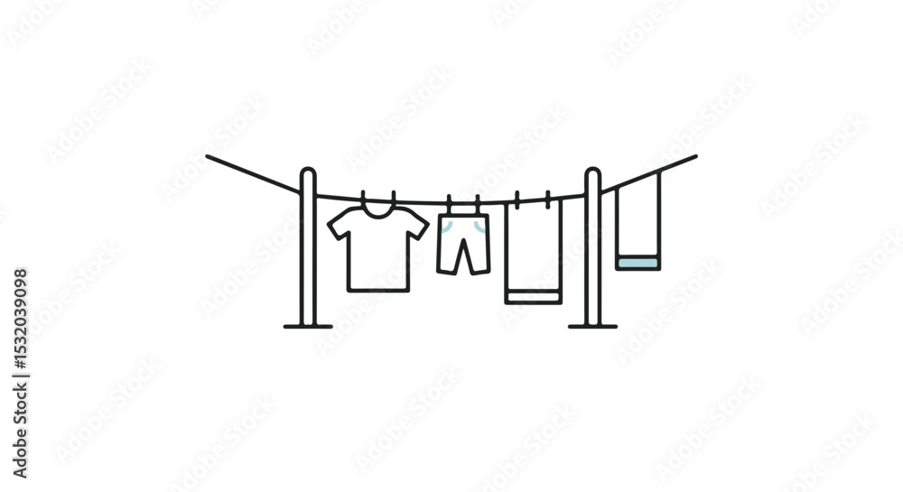 Fototapeta premium Clothesline with hanging clothes.