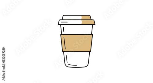 Simple coffee cup outline, perfect for enjoying warm beverage.