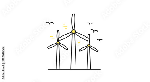 Wind turbines generate clean energy.