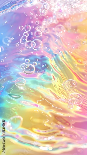 Rainbow-colored water drop ripple foam illustration poster background