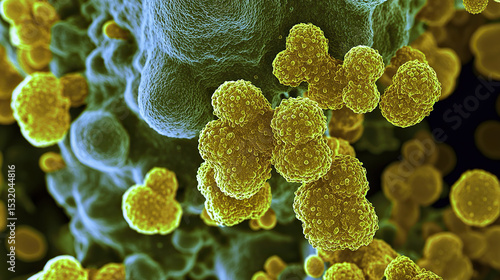 bacteria and microscope. Human Metapneumovirus. Microscope Slide