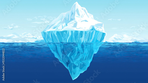 iceberg in blue water. landscape background