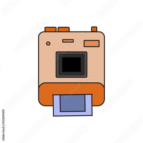 Modern Color Camera Icon – Flat Vector Illustration for Photography and Digital Media