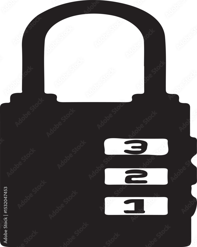 Obraz premium Metal Security Lock Isolated on White Background.
