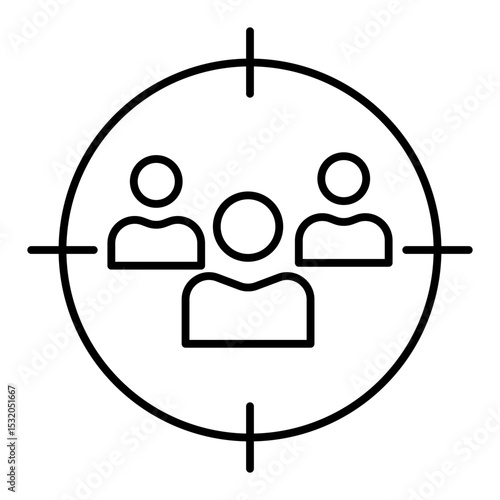 target audience line icon with editable stroke