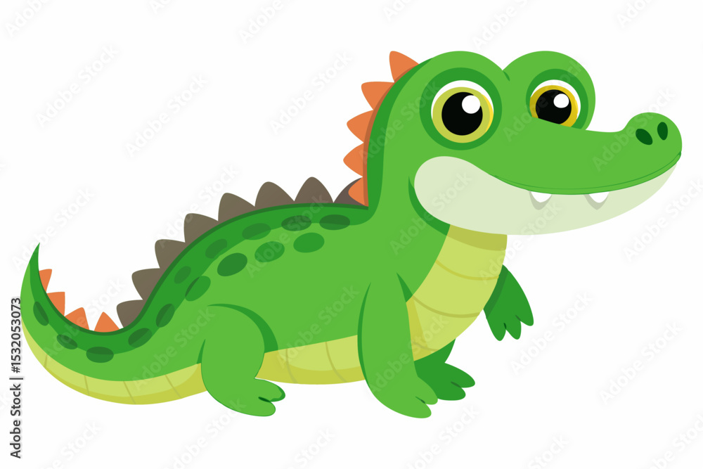 Obraz premium Cute cartoon lynx character with big green eyes and fluffy tail, illustrated in a vibrant and friendly style. Perfect for children's books, educational materials.