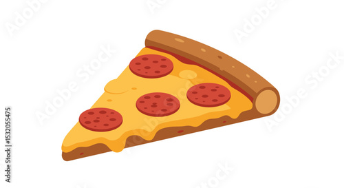 Minimalist flat vector of slice of pizza on a clean white background
