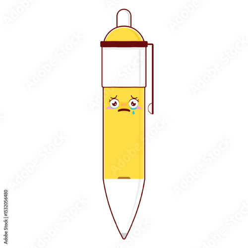 pen scared face cartoon cute