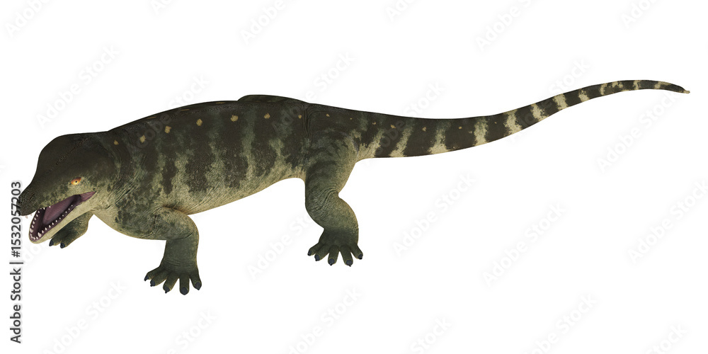 Fototapeta premium Realistic depiction of prehistoric amphibian.
