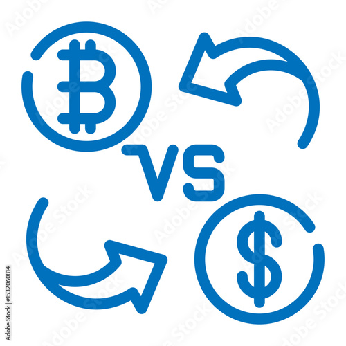 currency comparison  btc vs usd icon