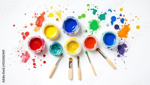 Wallpaper Mural watercolor paints and brush Torontodigital.ca