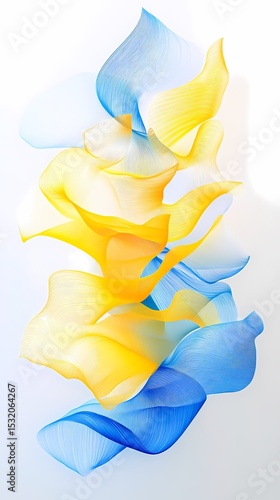 Digital technology blue and yellow gradient lines flow abstract illustration poster background