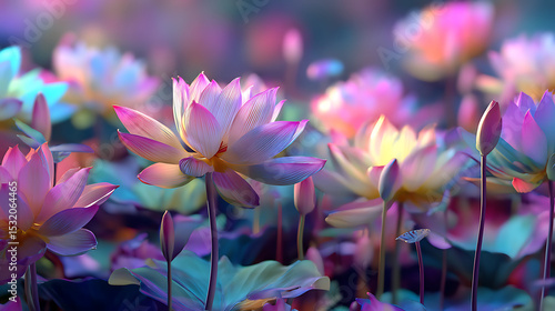 fantasy purple lotus flower nature background