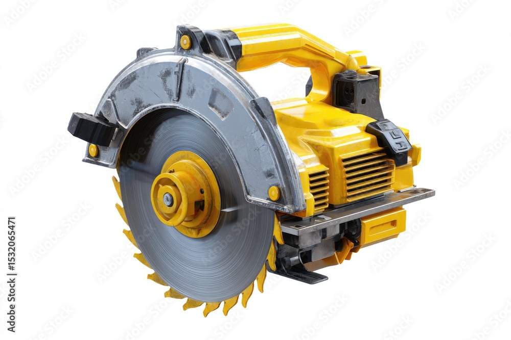 Fototapeta premium Yellow and gray circular saw, isolated