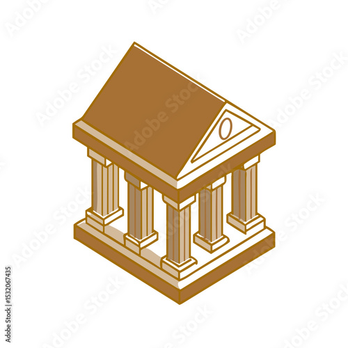 Bank Building Icon for Financial Website Design, Banking Applications, Investment Education and Economic Content in Business Presentations and Educational Materials