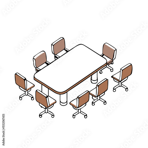 Conference Table Icon for Meeting Room Booking Systems, Business Collaboration Platforms, Corporate Event Planning and Office Layout Applications