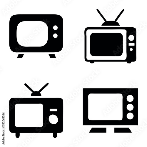 Retro television icons a collection of vintage tv set designs