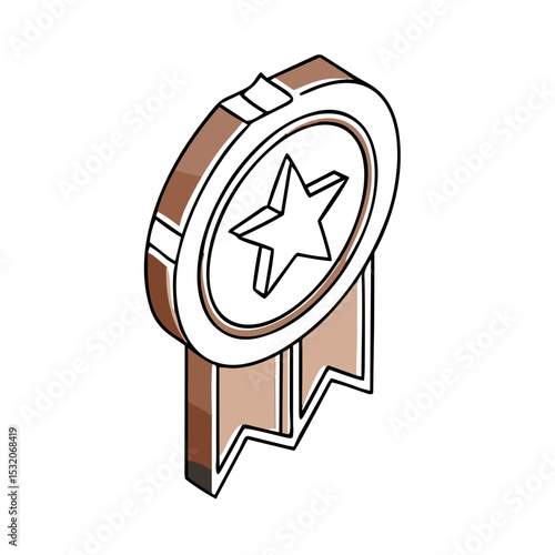 Professional Badge Icon with Profile Silhouette for Achievement Recognition, Certification Systems, Corporate Identity and Award Programs in Educational and Business Applications