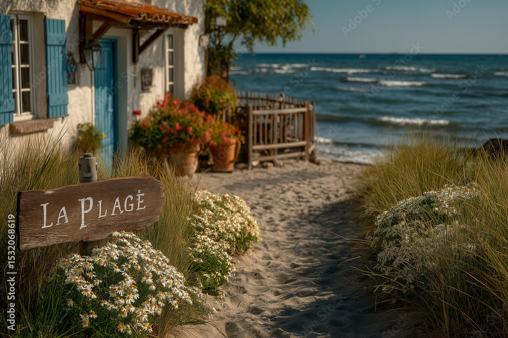 Fototapeta premium Chemin vers la plage en Bretagne