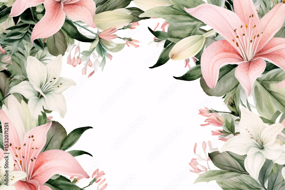 Obraz premium Watercolor Flowers Bouquets, illustration background