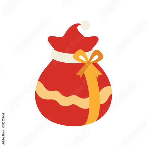 Santa's bag of gifts vector illustration