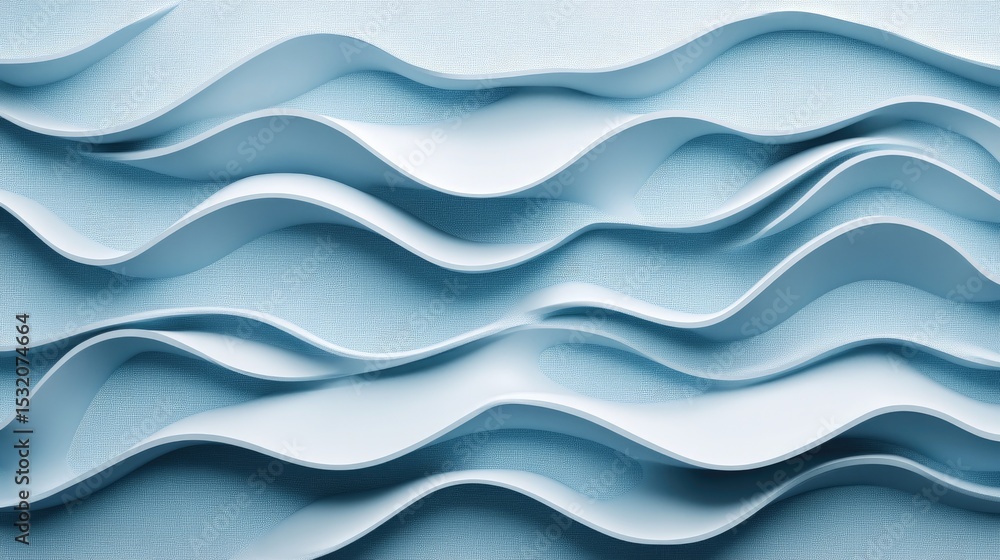 Three dimensional render of blue wavy pattern Three dimensional render of blue wavy pattern