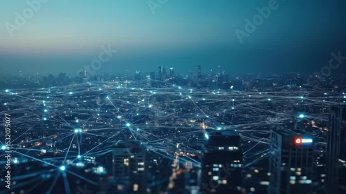 Wallpaper Mural Illuminated Cityscape: A Network of Connections Torontodigital.ca