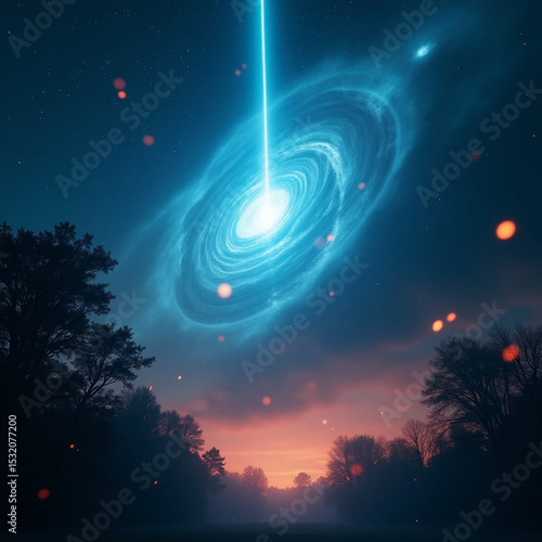 night sky with stars and moon