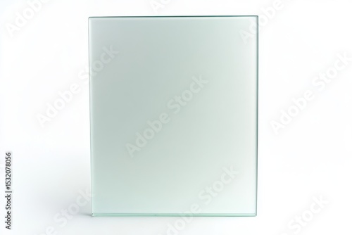 Frosted glass panel isolated on white background