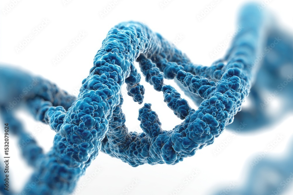 Close-up of DNA double helix, deep blue, 3D model Close-up of DNA double helix, deep blue, 3D model
