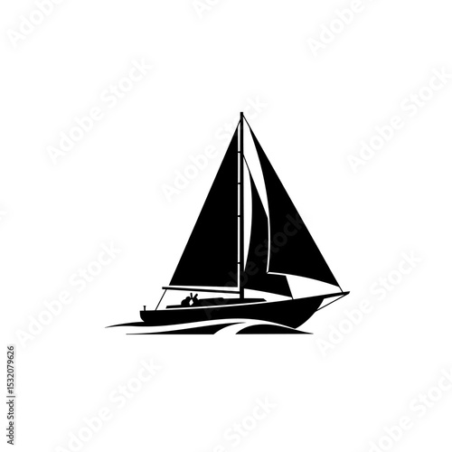 Modern yacht illustration on a white background. Luxury boat concept. Vector illustration