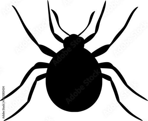Tick Insect Black Silhouette Vector Art