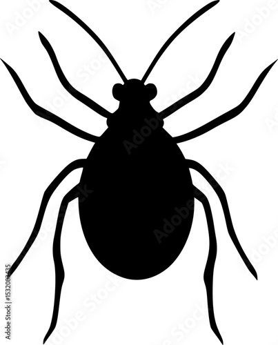 Tick Insect Black Silhouette Vector Art