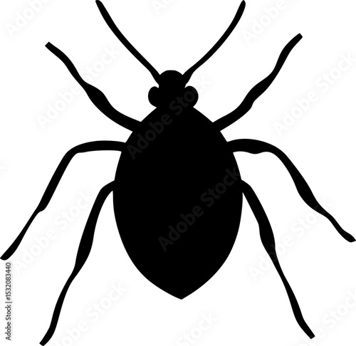 Tick Insect Black Silhouette Vector Art