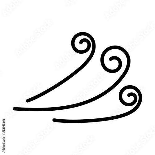 Wind icon vector. Draft illustration sign. Weather symbol or logo.
