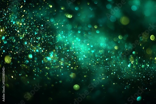 Magical Green Light Sparkles with Bright Glow Effect