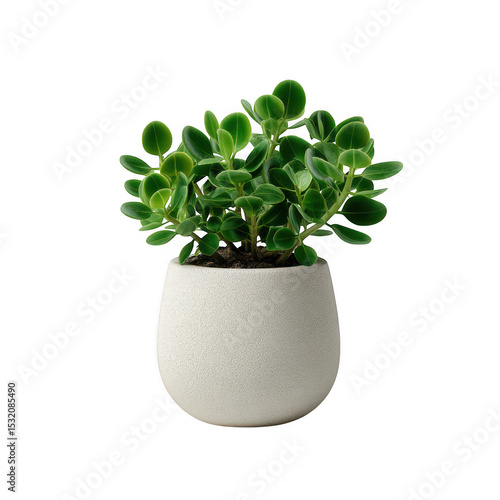Small peperomia obtusifolia plant in a white pot