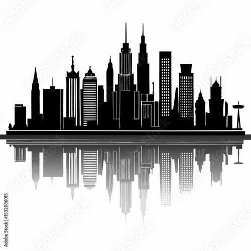 chicago skyline with reflection