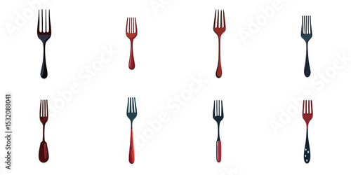 Multiple vector illustrations fork

